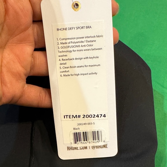 RHONE Black Sports Bra - Picture 3 of 4